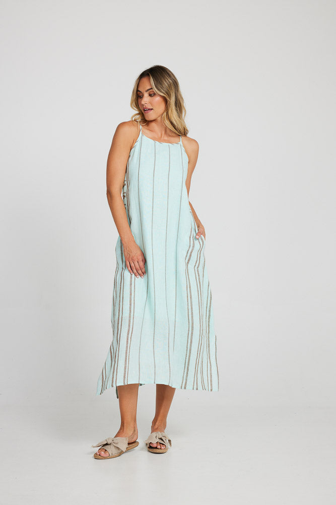 Cliffside Maxi Dress - Azure Stripe