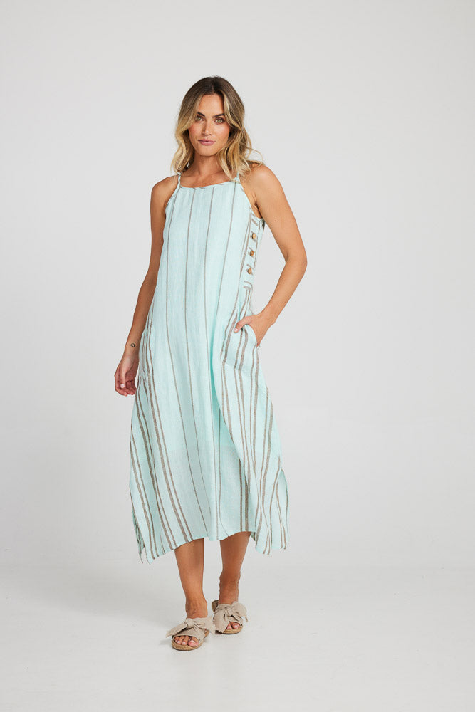 Cliffside Maxi Dress - Azure Stripe