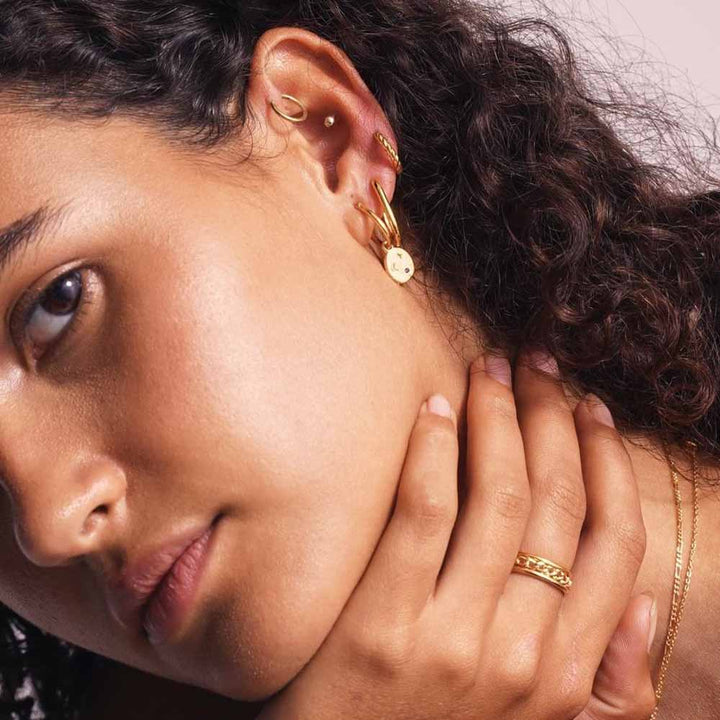 Astral Hoop Earrings - Gold