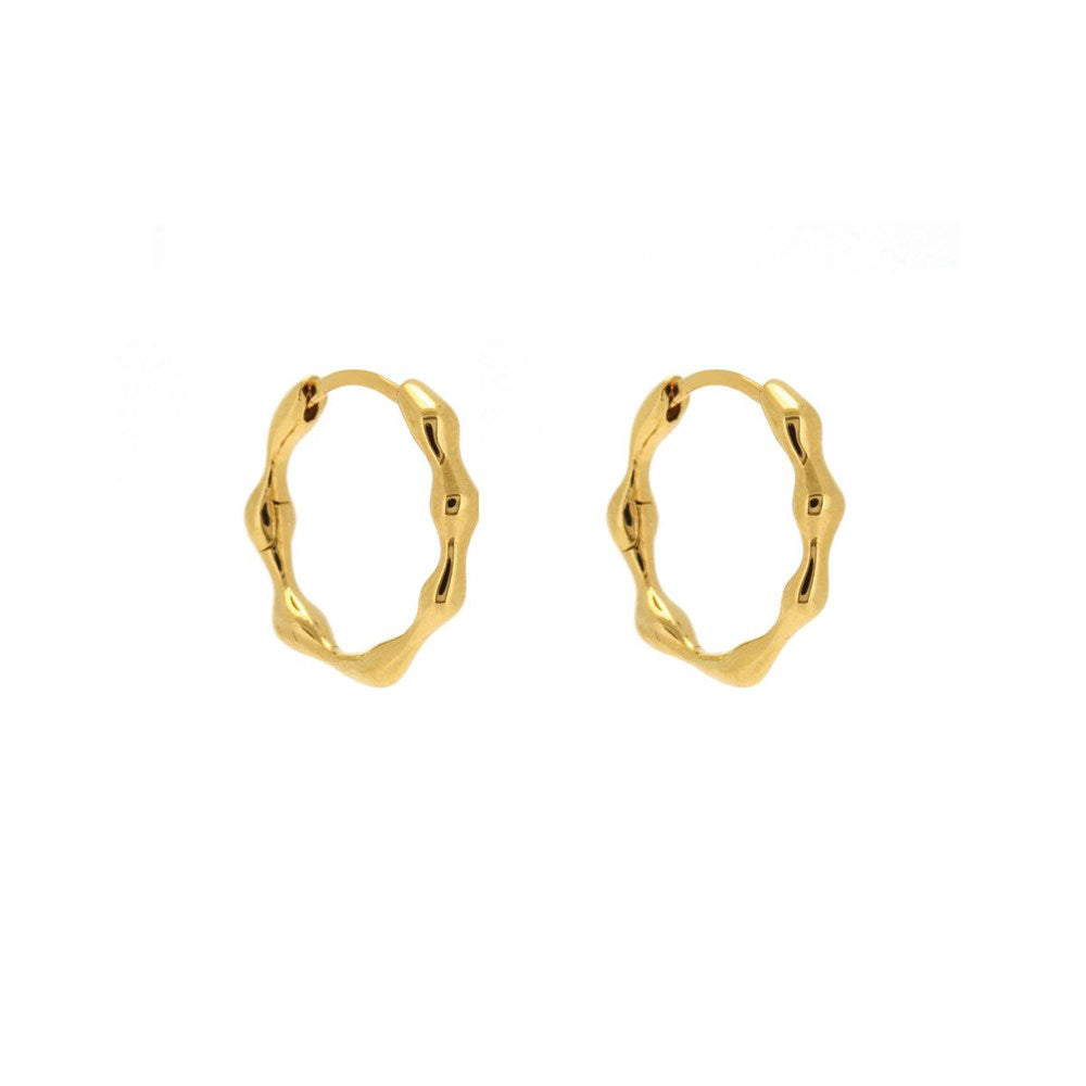 Linda Tahija Organica Huggie Earrings - Gold