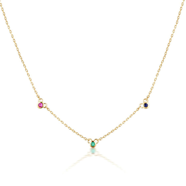 Trilogy Satellite Necklace - Multicolour - Gold