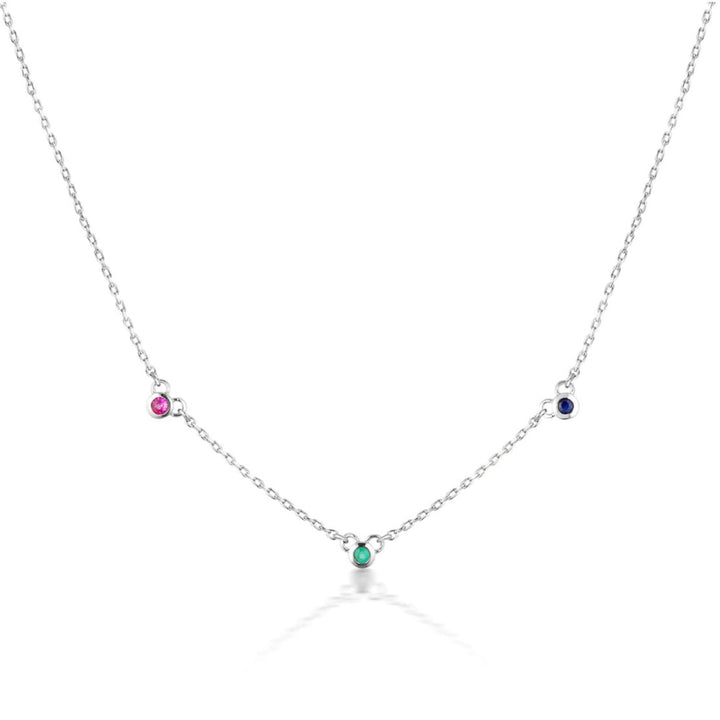 Trilogy Satellite Necklace - Multicolour - Silver