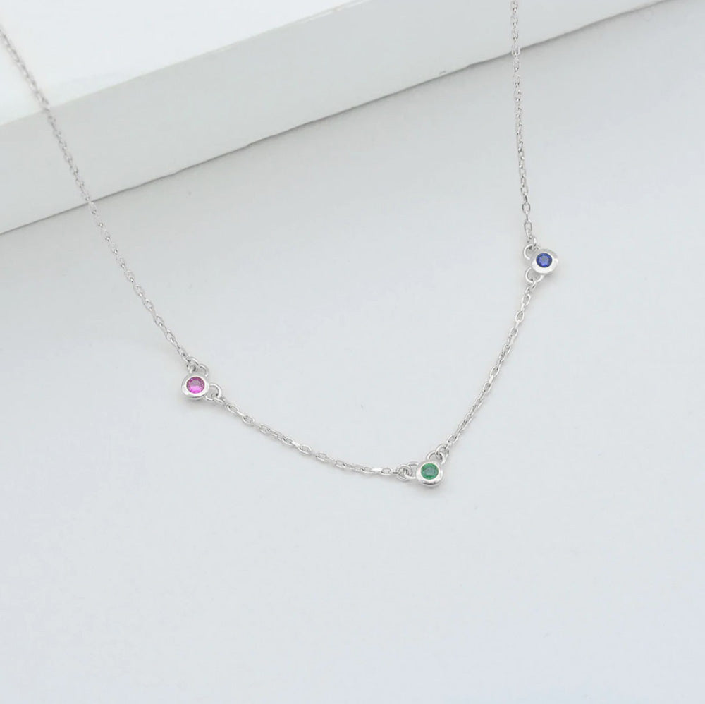 Trilogy Satellite Necklace - Multicolour - Silver