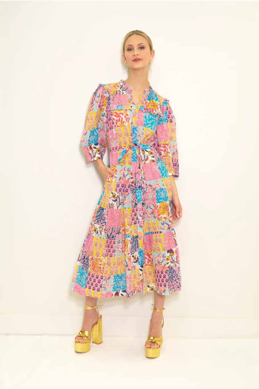 Kara Midi Dress - Patchwork