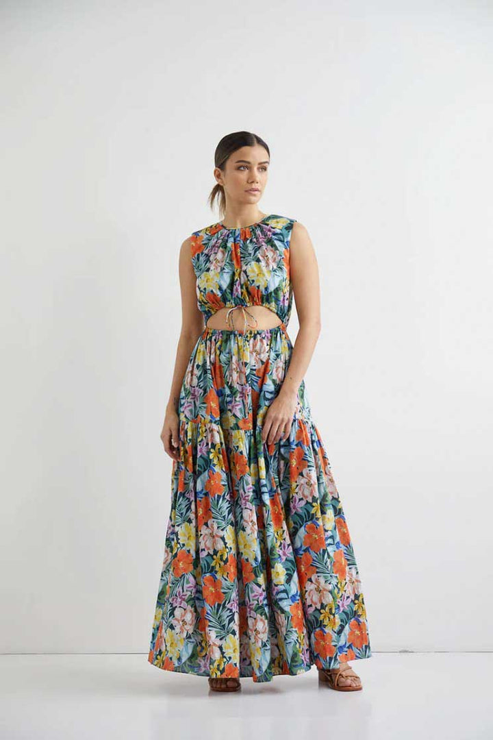 Sleeveless Vine Maxi Dress - Rest Floral