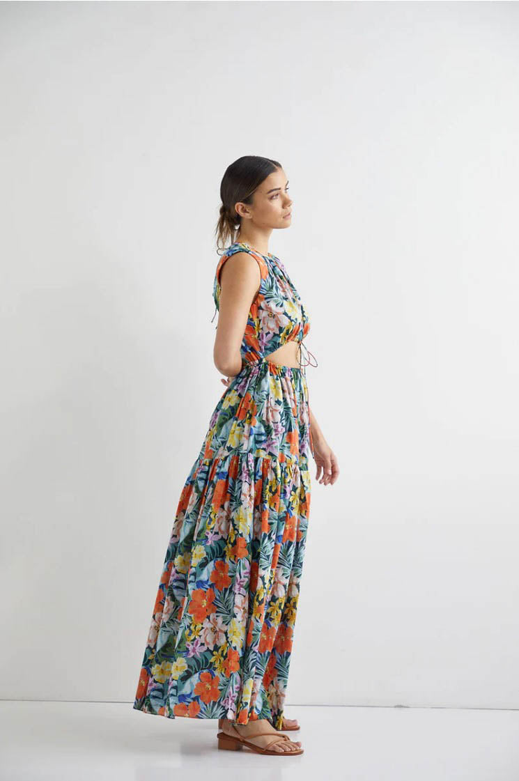 Sleeveless Vine Maxi Dress - Rest Floral