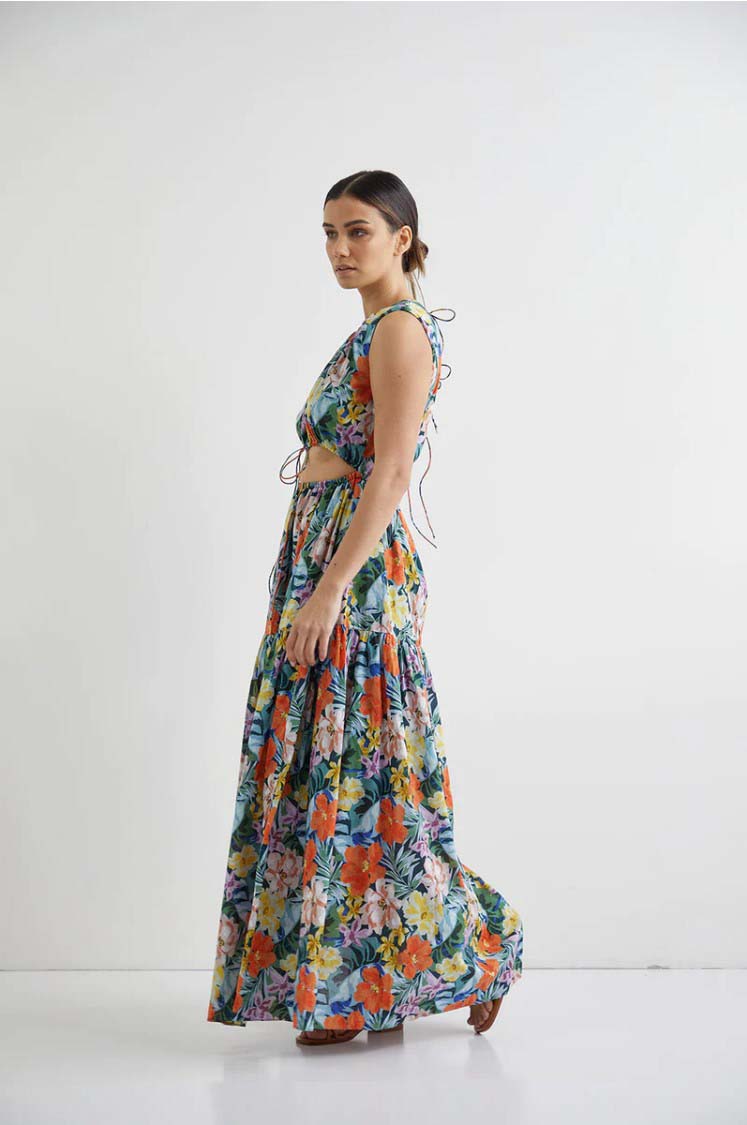 Sleeveless Vine Maxi Dress - Rest Floral