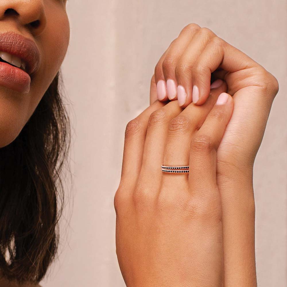 Eternity Ring Black Spinel - Rose Gold