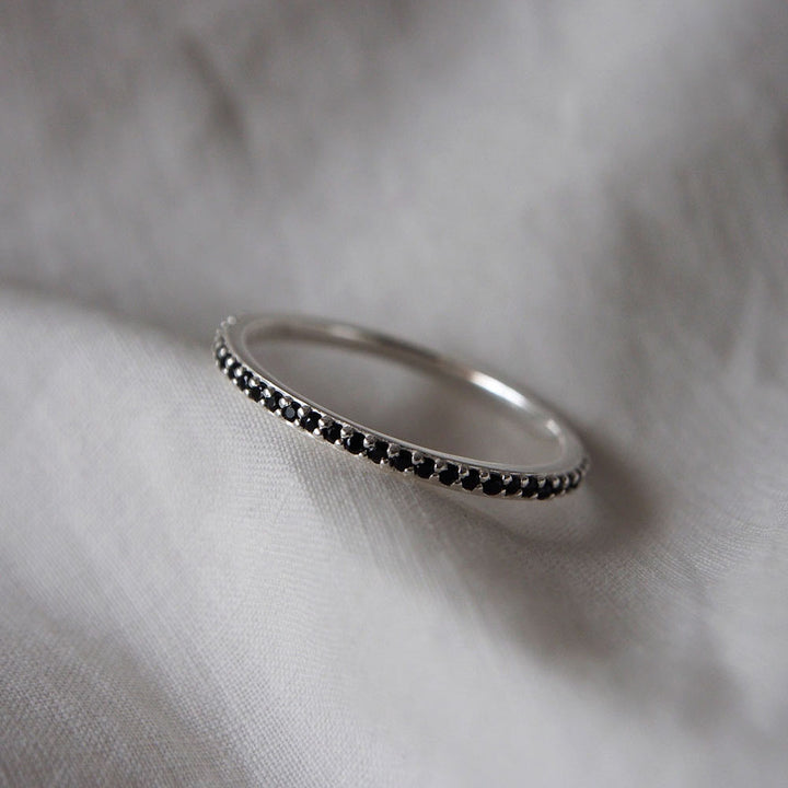 Eternity Ring Black Spinel - Silver