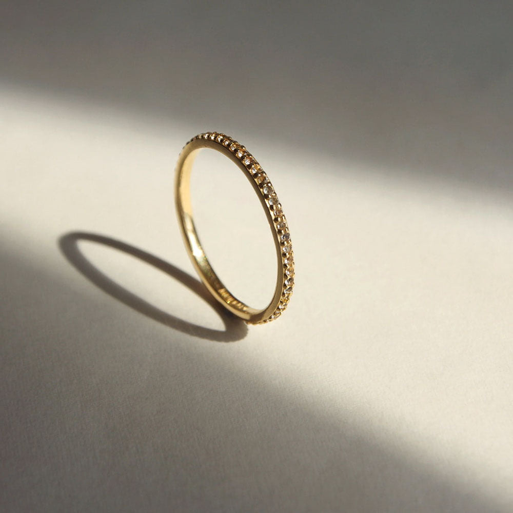 Eternity Ring White Topaz - Gold