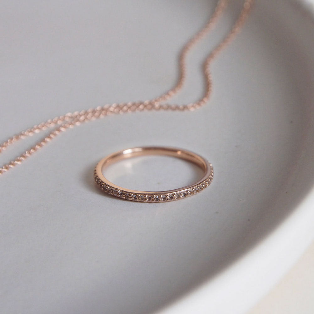 Eternity Ring White Topaz - Rose Gold