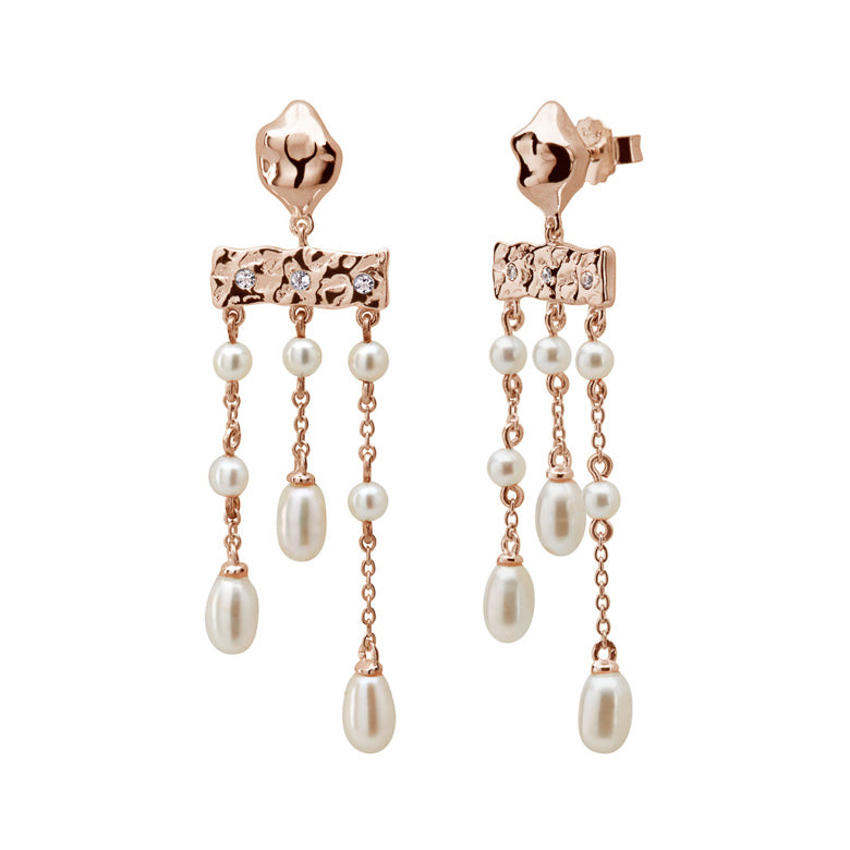 Terra Hanging Earrings - Rose Gold