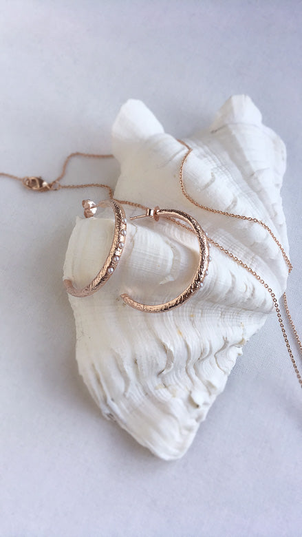 Terra Large Hoop Earrings - Rose Gold