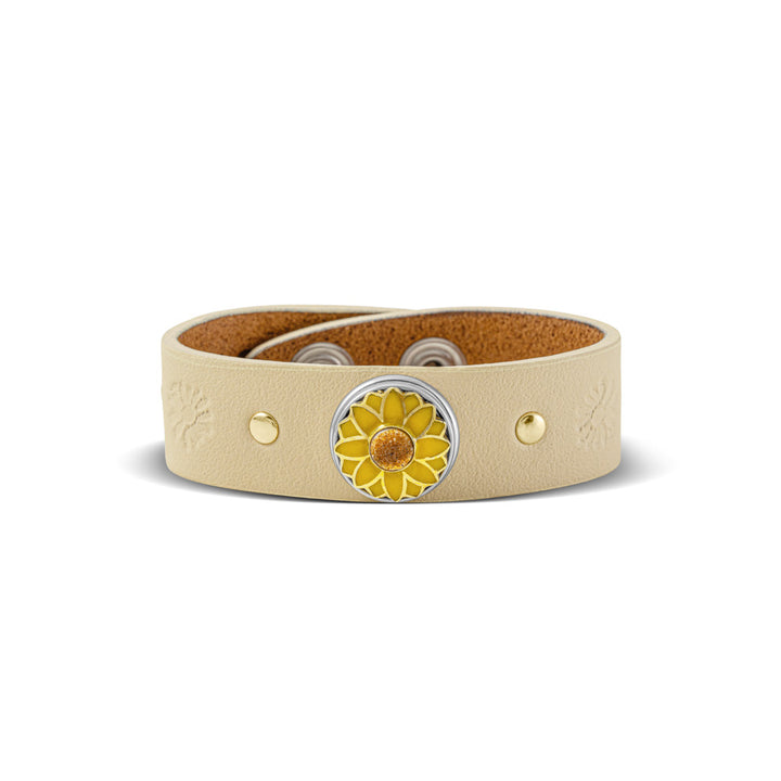 Noosa Amsterdam Daisy Gold Studs Bracelet - Cream