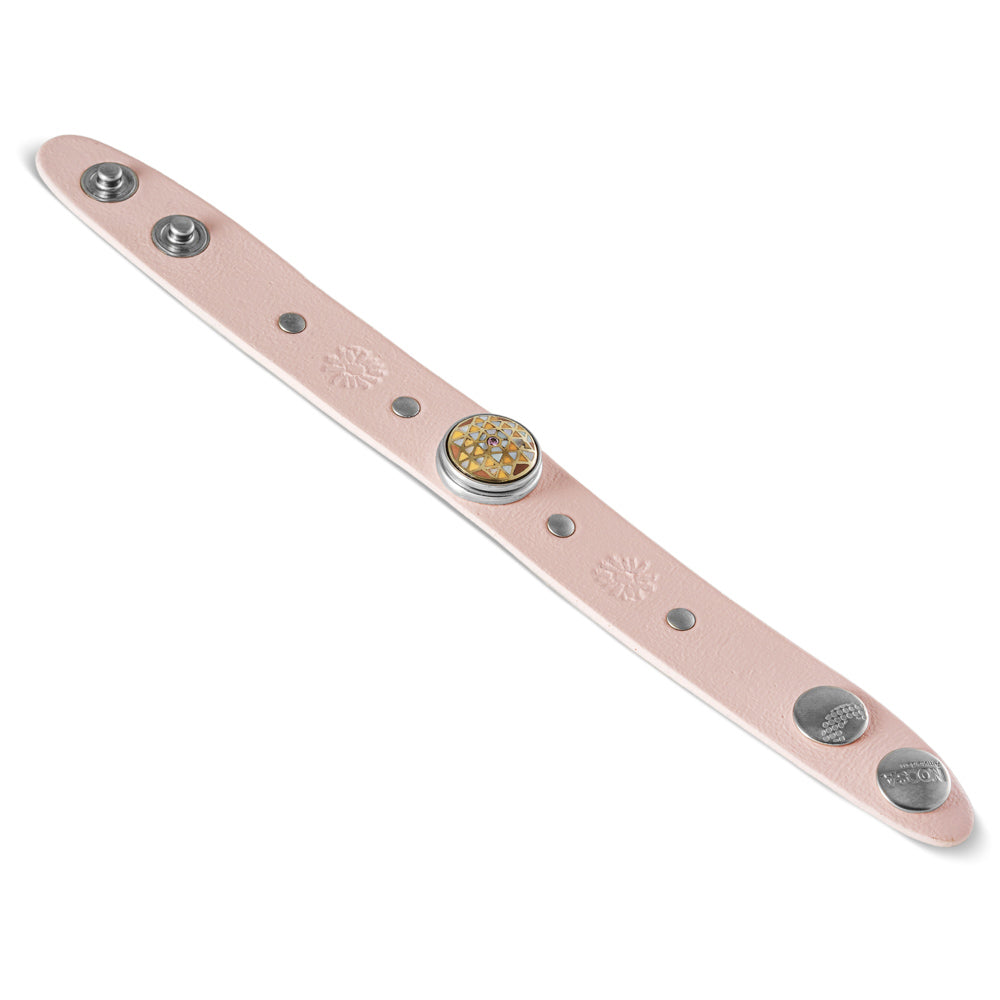 Noosa Amsterdam Daisy Silver Studs Bracelet - Blush Pink