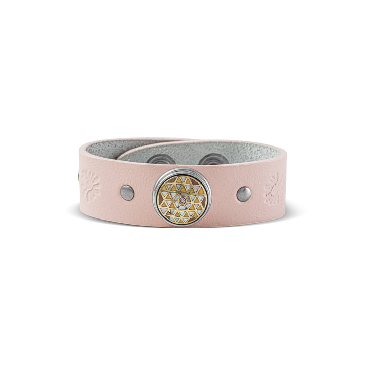 Noosa Amsterdam Daisy Silver Studs Bracelet - Blush Pink