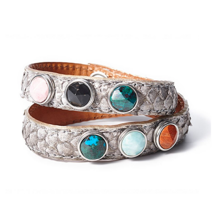 Noosa Amsterdam Petite Classic Double Bracelet - Salmon Skin Grey