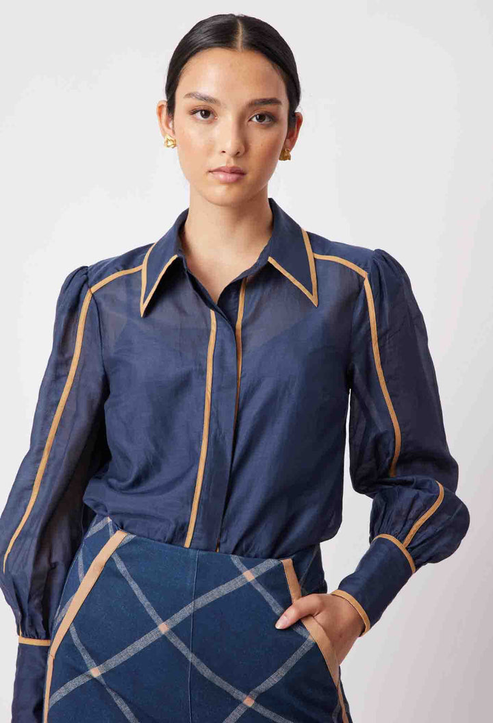 Tallitha Collared Shirt - Navy/Husk