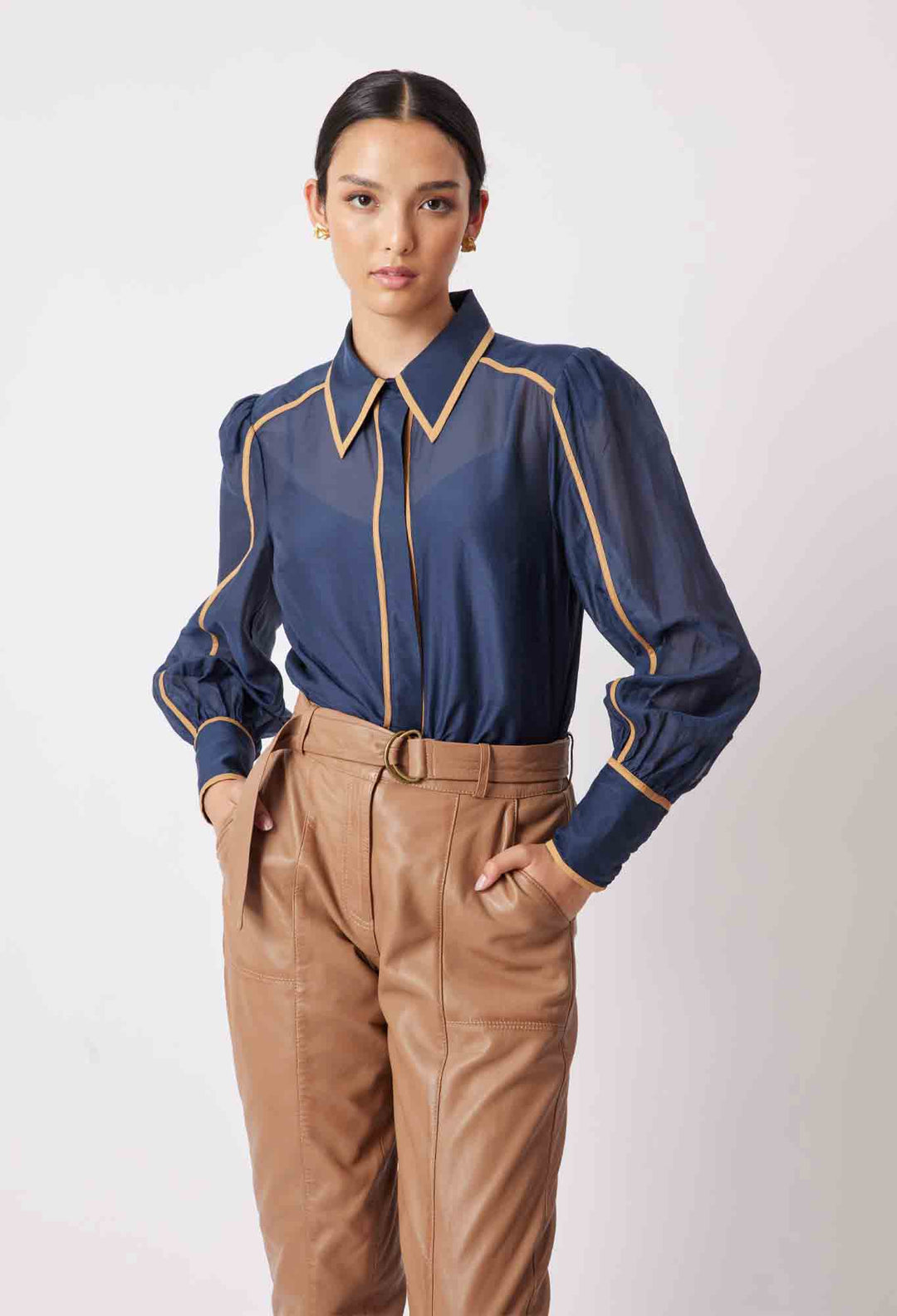 Tallitha Collared Shirt - Navy/Husk