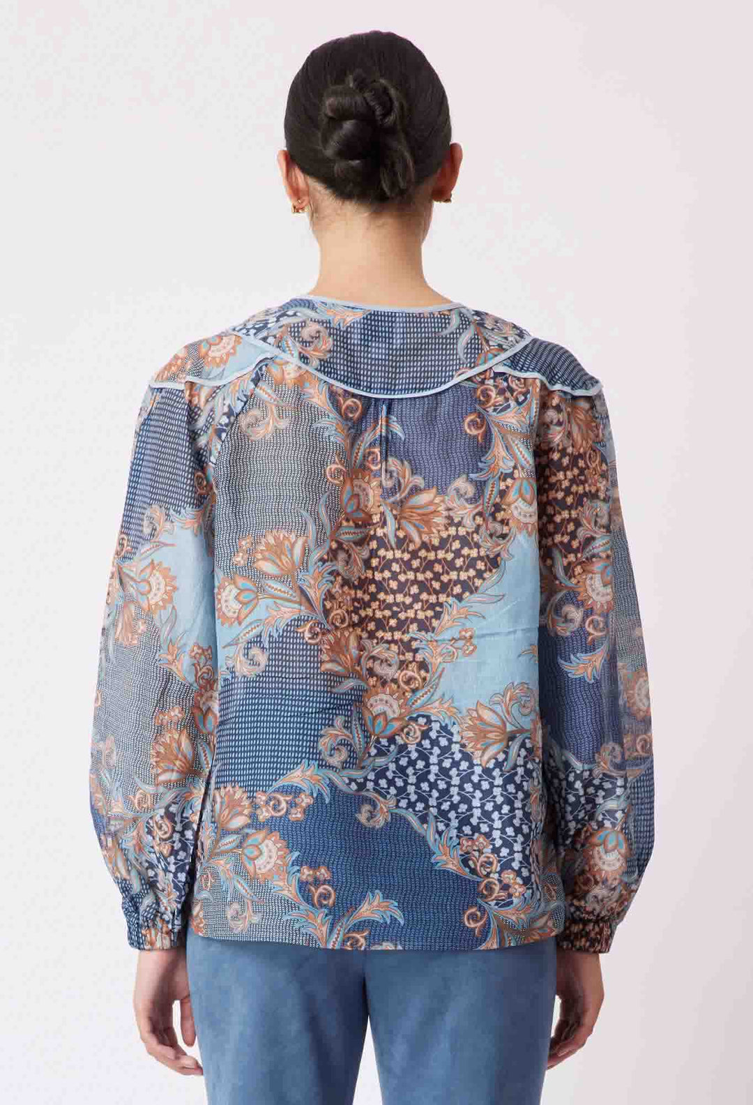 Serena Yoke Blouse - Como Flower