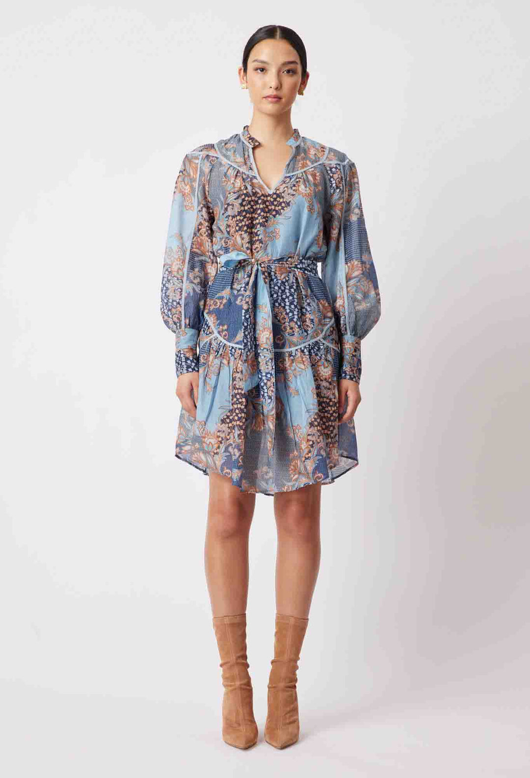 Serena Yoke Dress - Como Flower