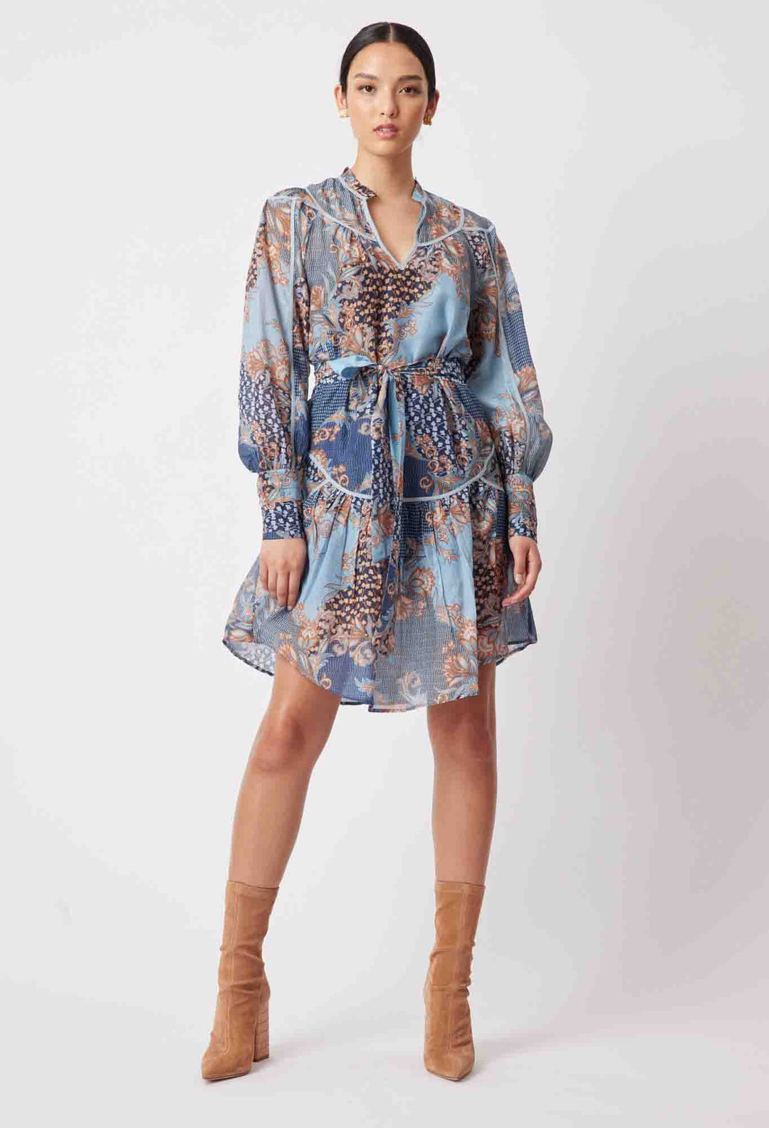 Serena Yoke Dress - Como Flower