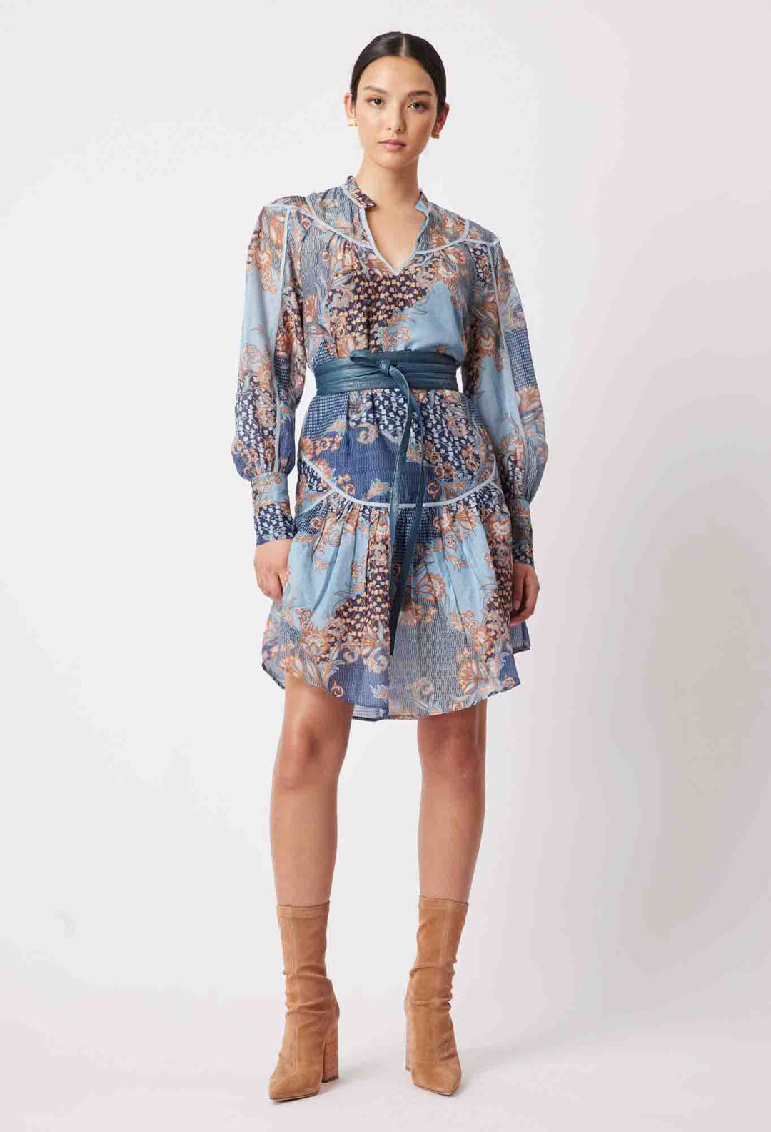 Serena Yoke Dress - Como Flower