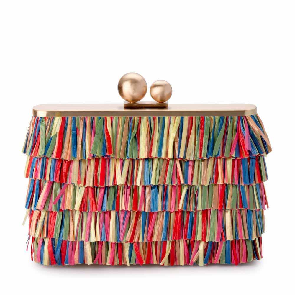 Olga Berg Carlita Carnivale Fringed Shoulder Bag