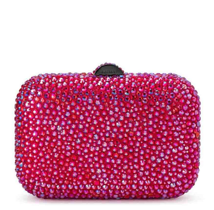 Casey Hot Fix Encrusted Clutch - Fuchsia