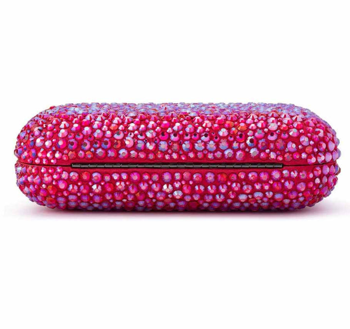 Casey Hot Fix Encrusted Clutch - Fuchsia