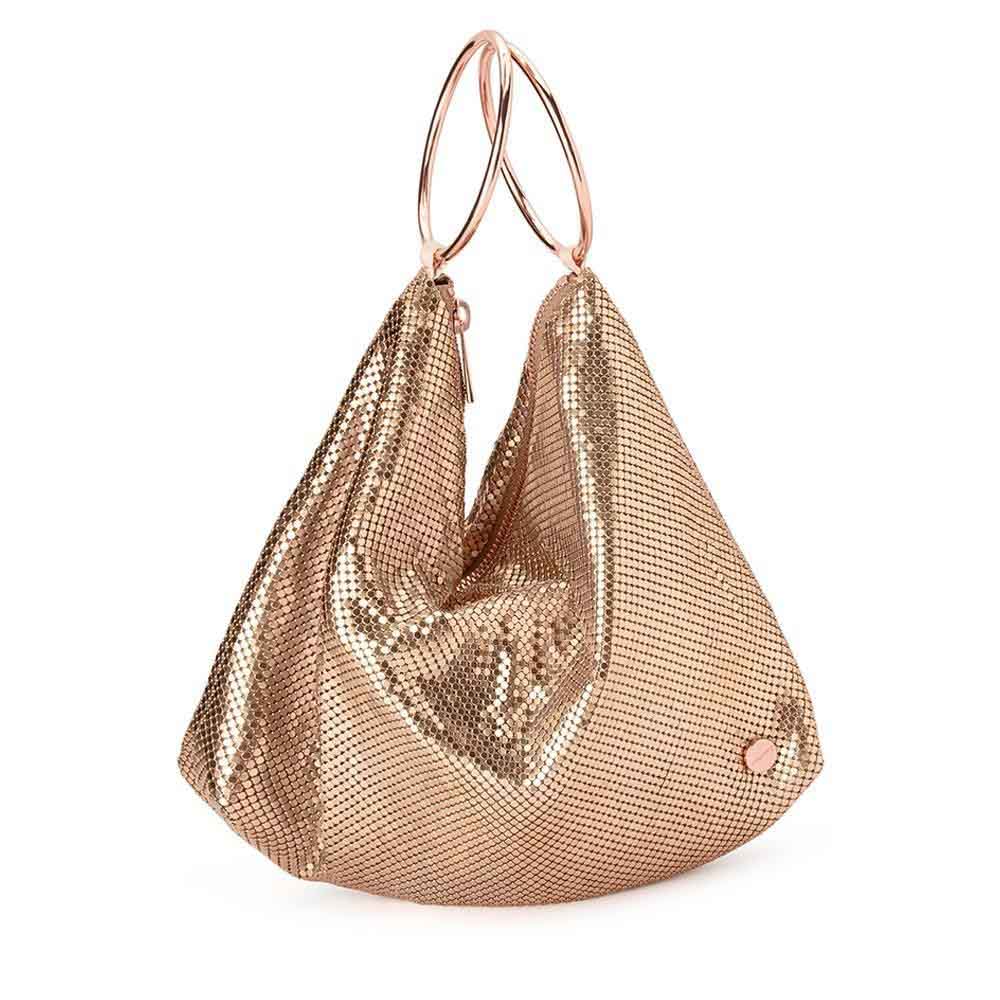 Olga Berg Shar Mesh Convertible Bag - Rose Gold