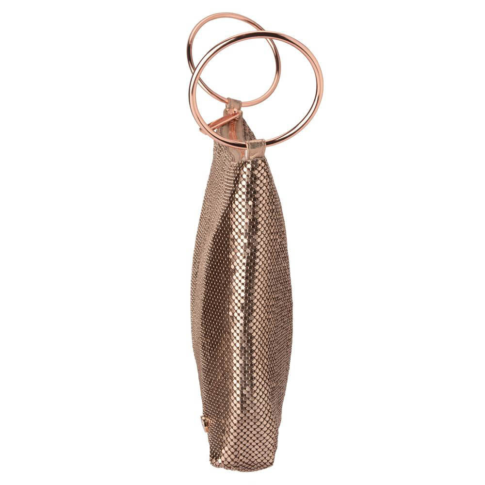 Olga Berg Shar Mesh Convertible Bag - Rose Gold