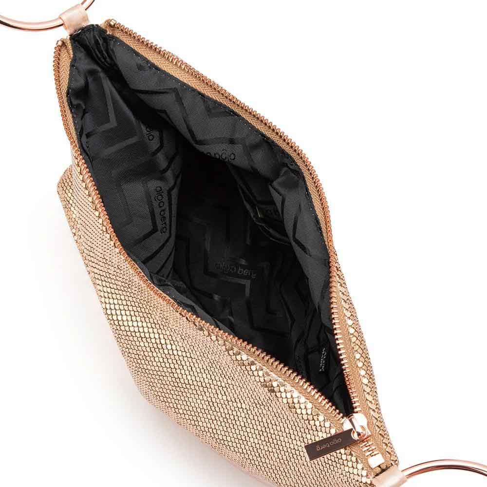 Olga Berg Shar Mesh Convertible Bag - Rose Gold