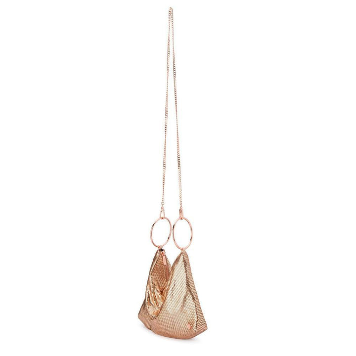 Olga Berg Shar Mesh Convertible Bag - Rose Gold