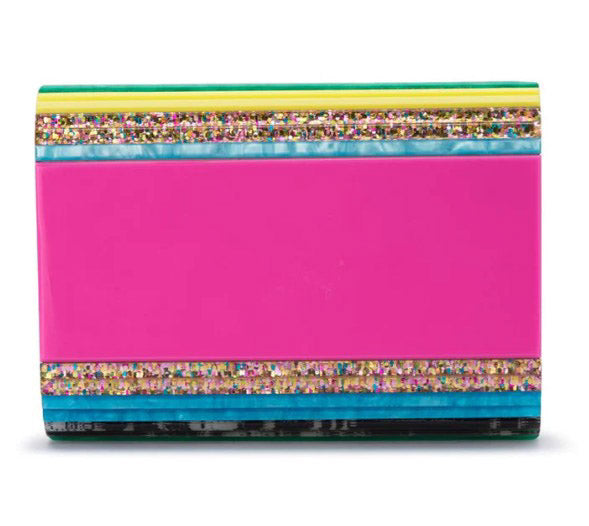 Stacer Acrylic Foldover Clutch - Rainbow