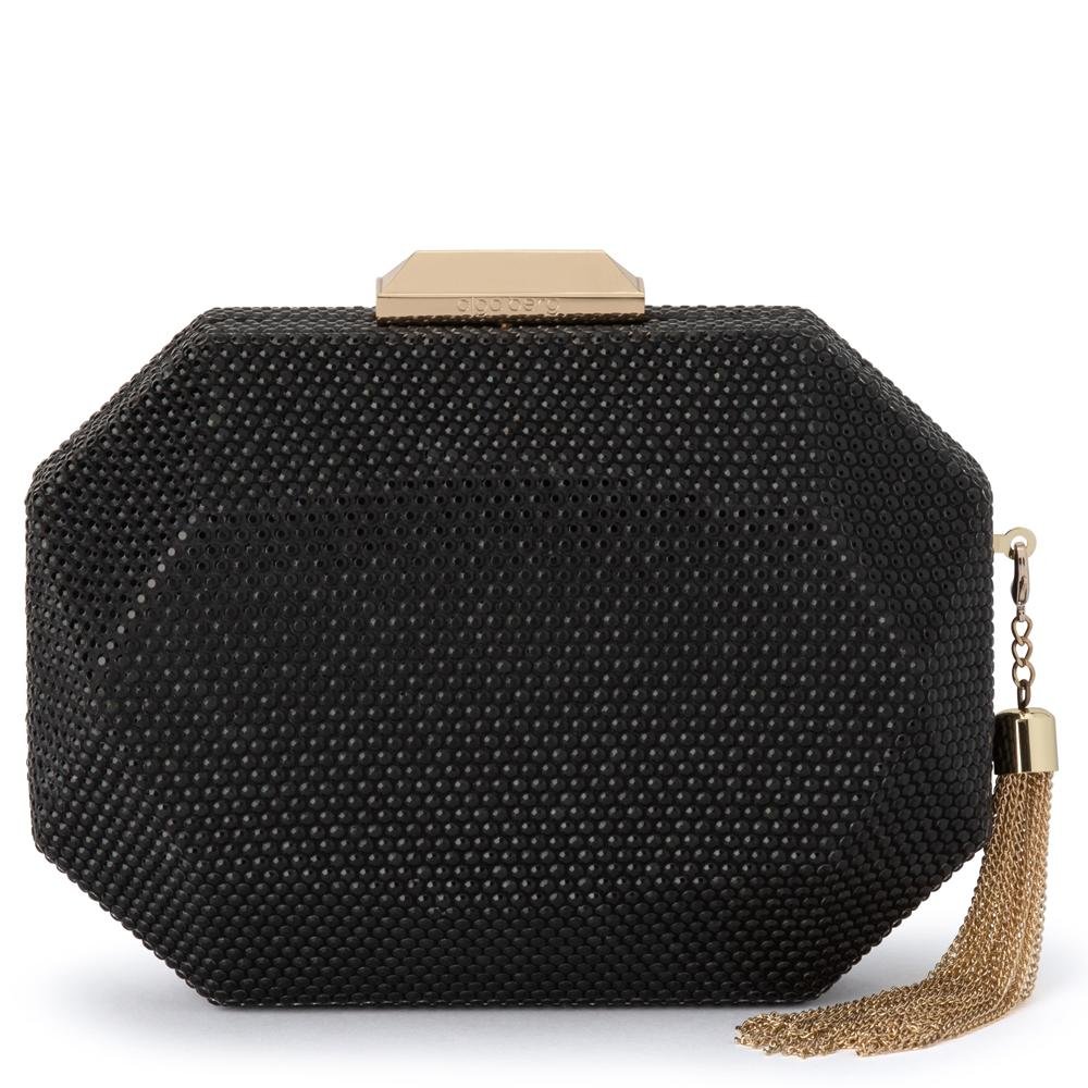 Olga Berg Tilly Hotfix Clutch with Tassel - Black