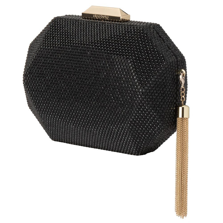 Olga Berg Tilly Hotfix Clutch with Tassel - Black