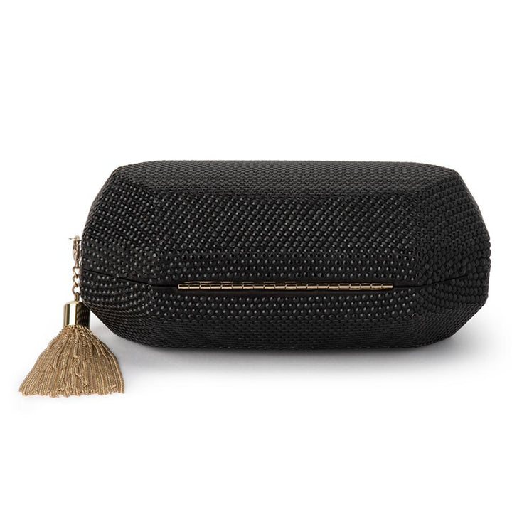 Olga Berg Tilly Hotfix Clutch with Tassel - Black