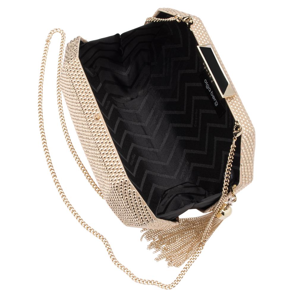 Olga Berg Tilly Hotfix Clutch with Tassel - Gold