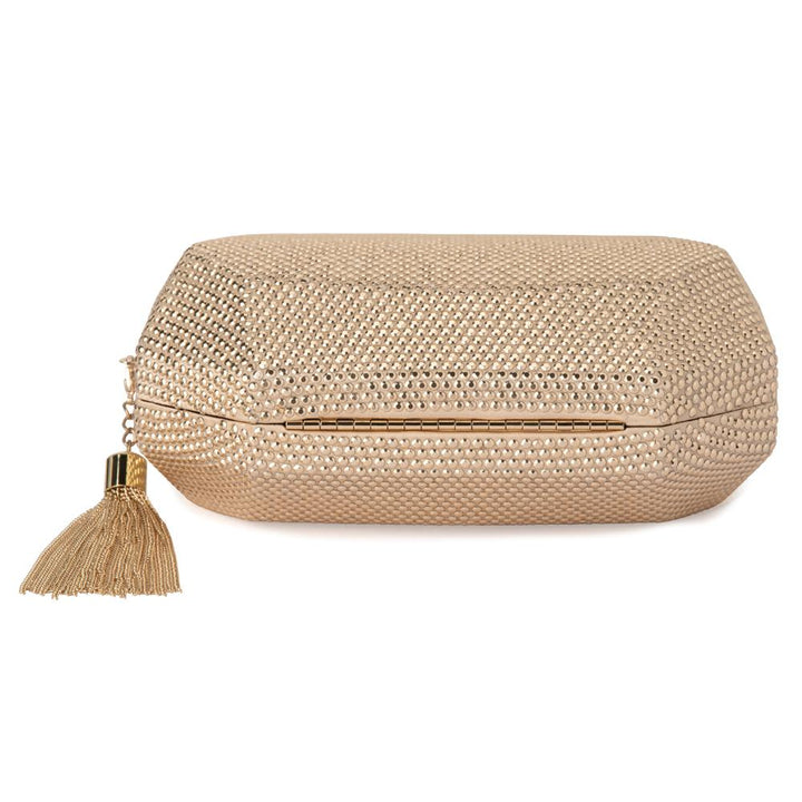 Olga Berg Tilly Hotfix Clutch with Tassel - Gold