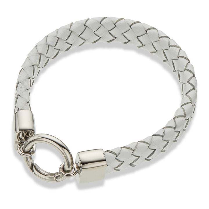 Palas Jewellery Bracelet 3348 - Wide Leather Plait - White