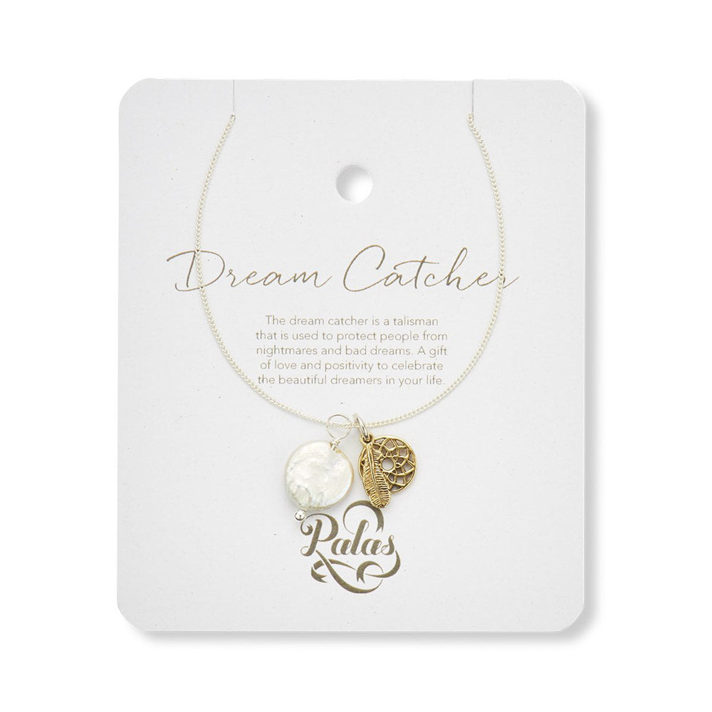 Palas Jewellery Dream Catcher and Pearl Amulet Necklace