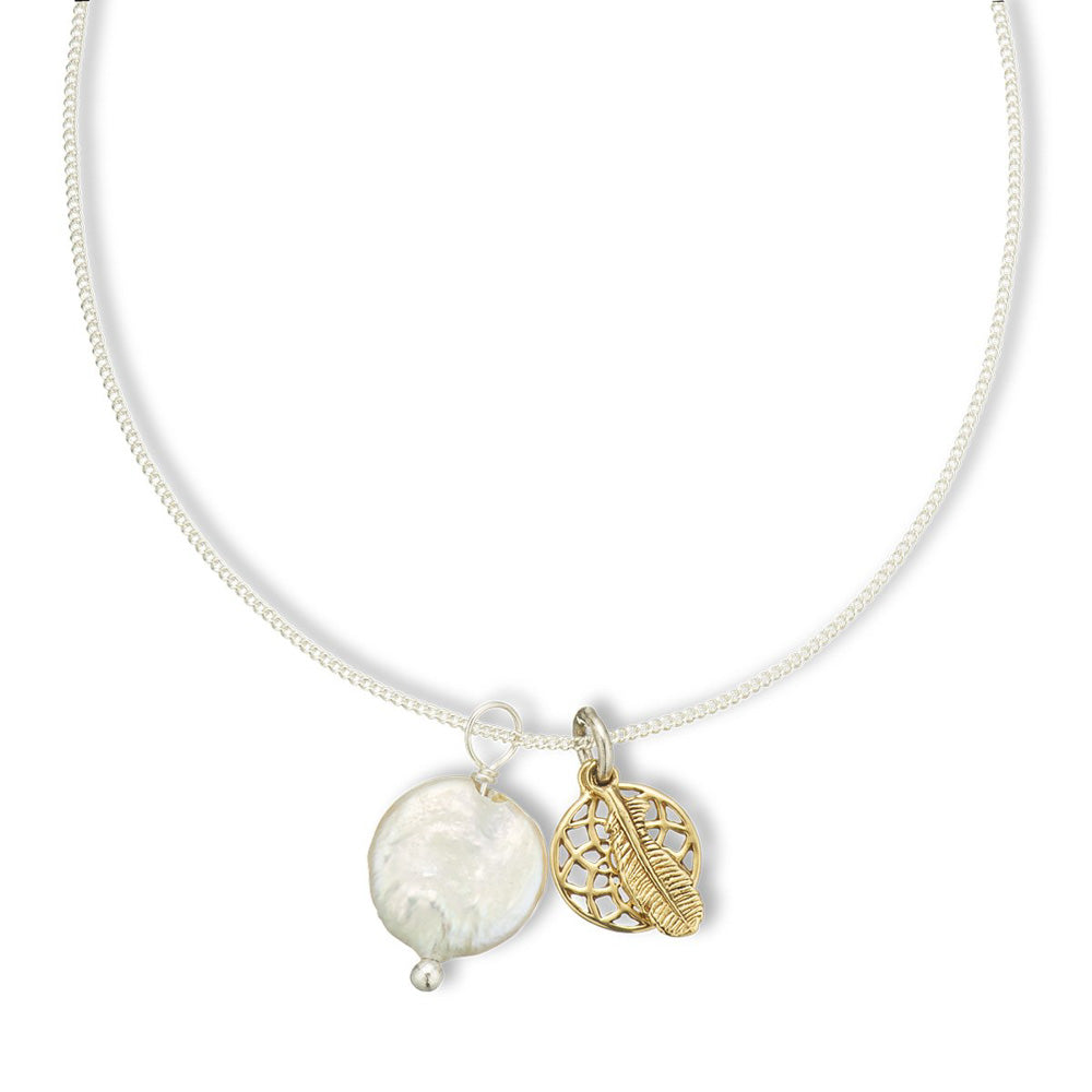 Palas Jewellery Dream Catcher and Pearl Amulet Necklace