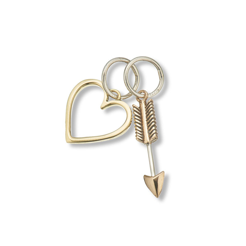 Palas Jewellery Heart and arrow charm (pair)