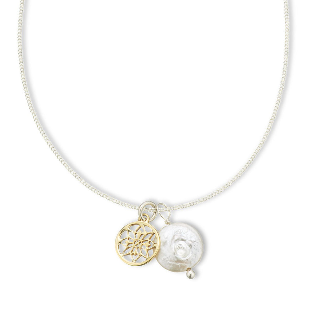 Palas Jewellery Mandala and Pearl Amulet Necklace