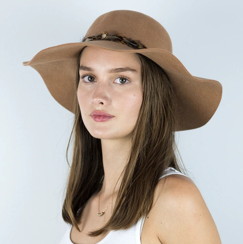 Jessica Round Floppy Hat - Caramel