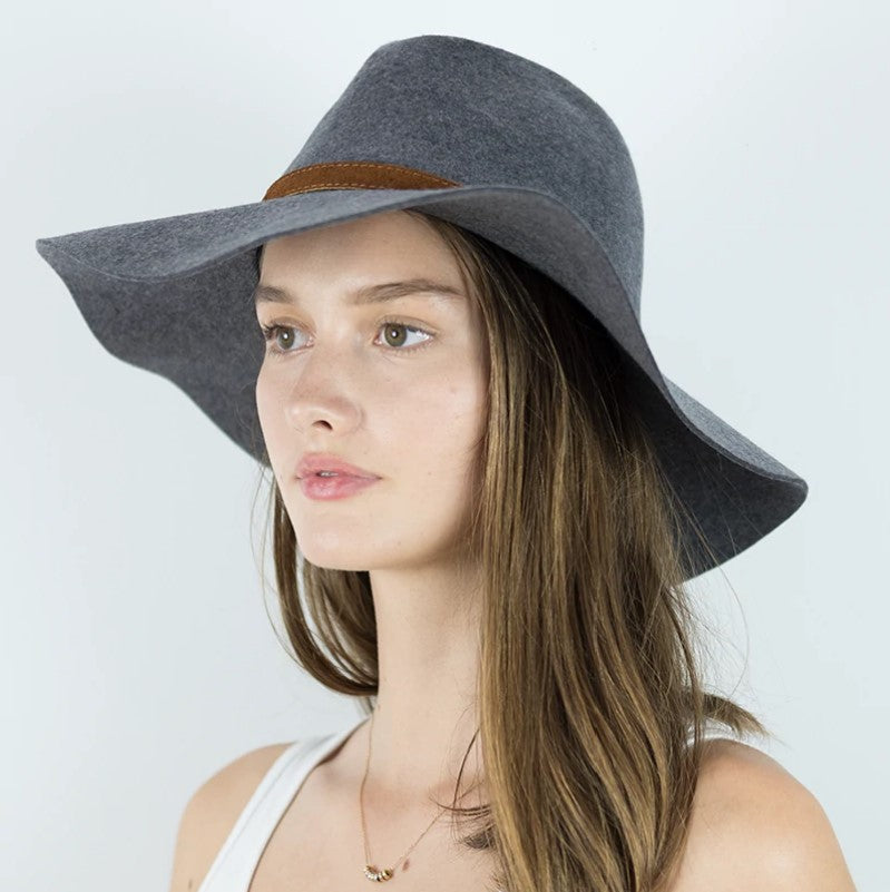 Ranch Wide Brim Soft Felt Hat - Grey