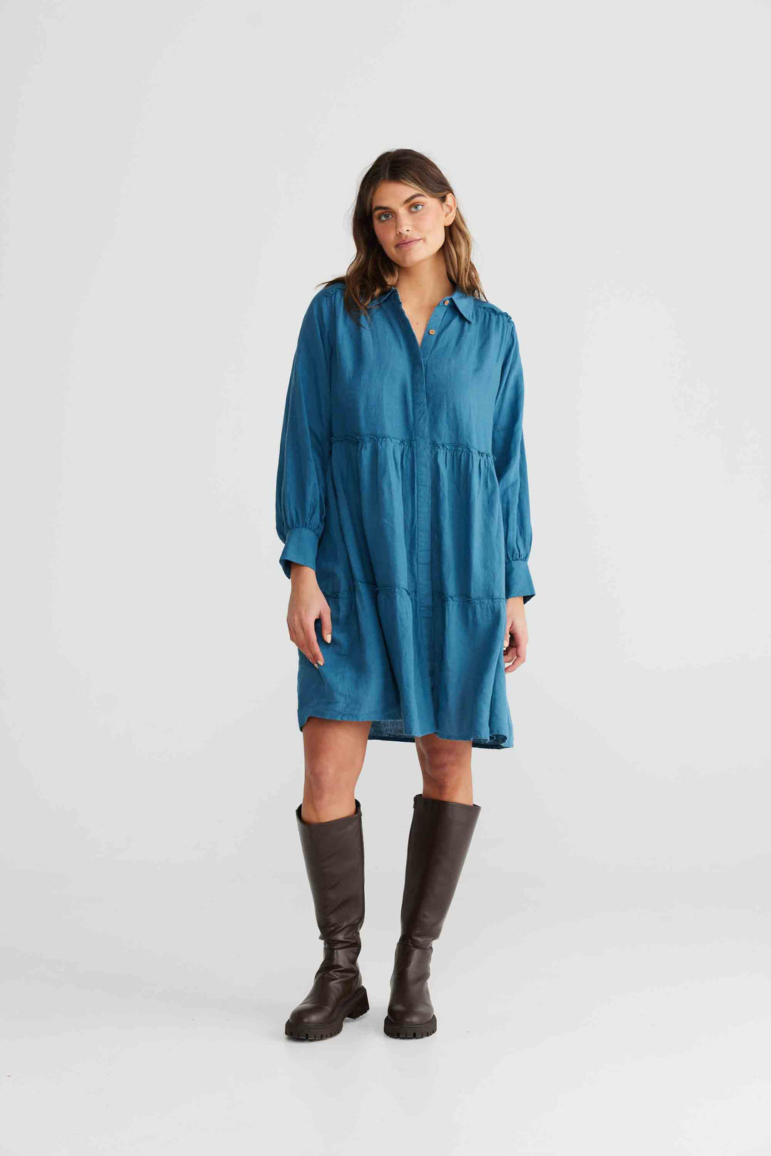 Mia Dress - Blue Steel