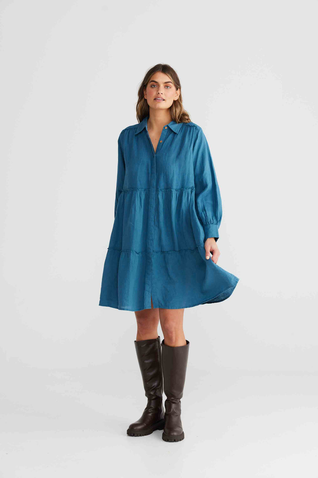 Mia Dress - Blue Steel