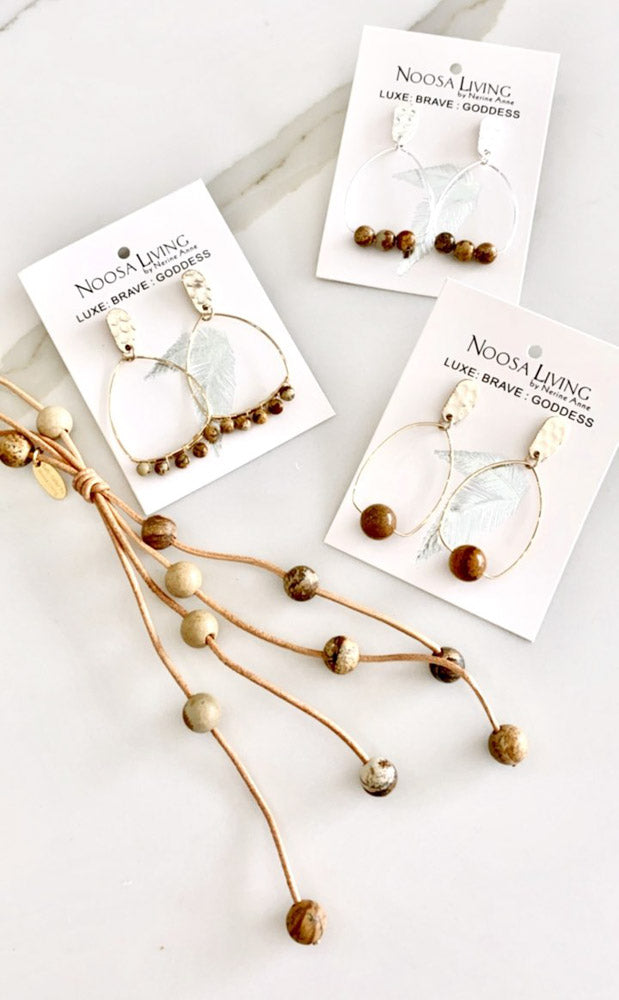 Salty Safari Bella Earrings - Jasper